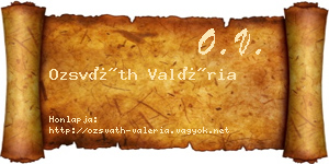 Ozsváth Valéria névjegykártya